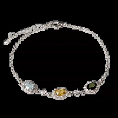 Bracelets - Oval Multicolor Tourmaline Bracelet in Copper 20cm - ARABESK