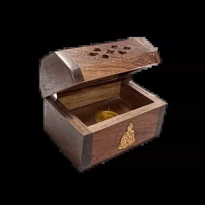 Scents - Incense Holder Box Sheesham Wood Buddha 8cm x4 - ARABESK