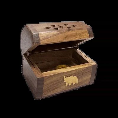 Senteurs - Porte Encens Coffret en Bois de Sheesham Eléphant 8cm x4 - ARABESK