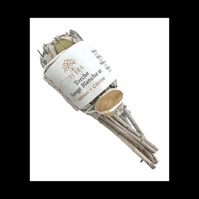Scents - White Sage Torch with Citrine 25-30g 11cm - ARABESK