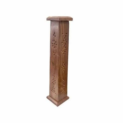 Senteurs - Porte Encens Tour Rectangle Elephant en Bois de Sheesham 30cm x2 - ARABESK