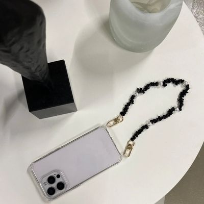 Gifts - Shell Whisper Short PHONE STRAP BLK - FOLIE À TROIS