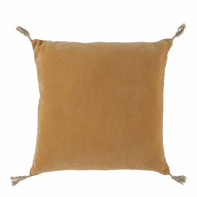 Fabric cushions - MATTEO apricot cotton velvet cushion cover 50x50 - BLANC D'IVOIRE
