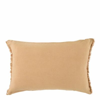 Coussins textile - Housse de coussin CHLOE lin lavé abricot 60x40 - BLANC D'IVOIRE
