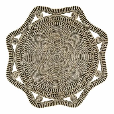 Tapis - Tapis KISHI jute naturel blanc et noir 200 - BLANC D'IVOIRE