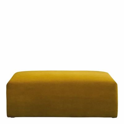 Ottomans - LOU saffron velvet pouf for LOU sofa 130x92x41 - BLANC D'IVOIRE