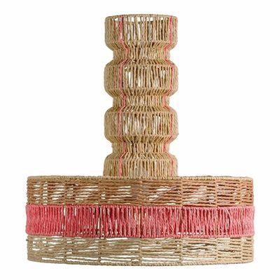 Suspensions - Suspension HOKA non électrifiée corde de papier naturelle et corail dia 50,5x55,5 - BLANC D'IVOIRE