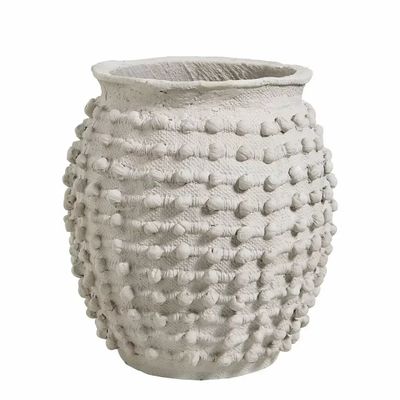 Corbeilles - Cache-pot CLEIA ciment gris clair - Moyen modèle - dia 42x42x44 - BLANC D'IVOIRE