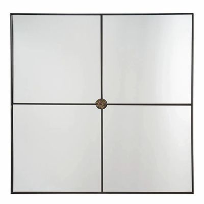 Miroirs - Miroir BASILE métal noir 80x5x80 - BLANC D'IVOIRE