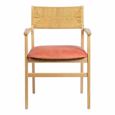 Chairs - PALOMA chair raspberry ash velvet blond wood finish 60.5x54x87 - BLANC D'IVOIRE