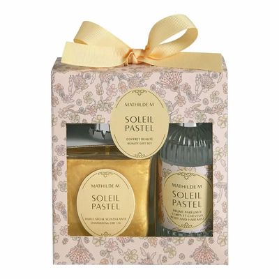Caskets and boxes - Perfumed box of dry oil 100 ml and mist 75 ml - Soleil Pastel - MATHILDE M.