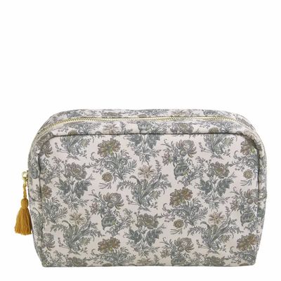 Clutches - Large rectangular Voile de Lin fabric toiletry bag - MATHILDE M.