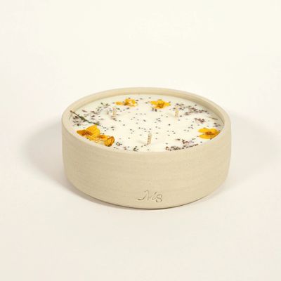 Décorations florales - Bougie grès - Vanille (300G) - MAISON SÉJOUR