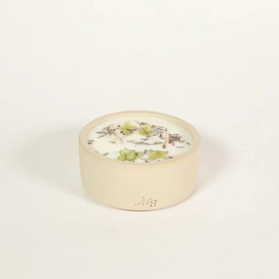 Décorations florales - Bougie grès - Fleur de coton (200G) - MAISON SÉJOUR