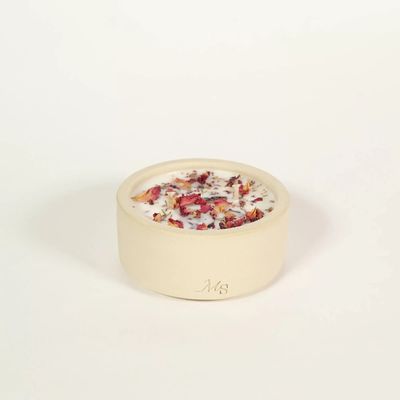 Décorations florales - Bougie grès - Rose du séjour (200G) - MAISON SÉJOUR