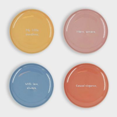 Plats et saladiers - Assiette colorful Ajoutez une touche d'amour et de couleur / set of 4 - AND NOOK