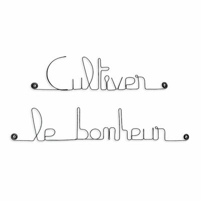 Other wall decoration - Wire wall decoration\” Cultivating happiness\” to pin - BIJOUX DE MUR