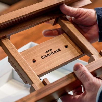 Bookshelves - Wall-Mounted Adjustable Display Frame, Walnut Wood - GUARDAMI