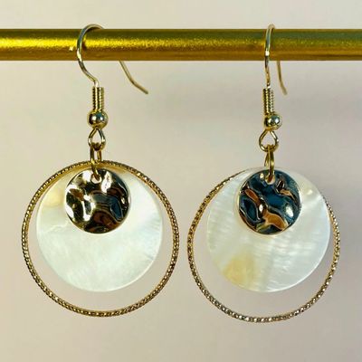Jewelry - Surabaya earrings - stainless steel and mother-of-pearl - LILIBELLULE