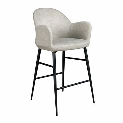Stools - Light grey fabric stool - ANGEL CERDÁ