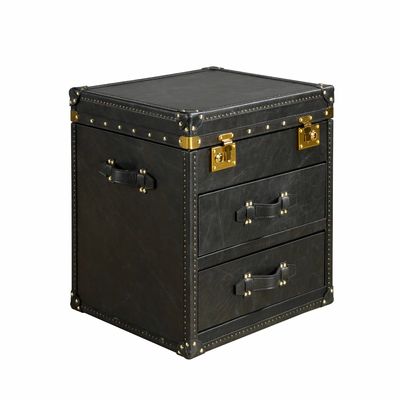 Boîtes de rangement  - Coffre en cuir noir - ANGEL CERDÁ