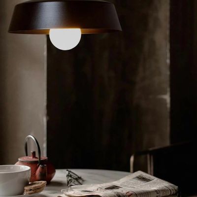 Hanging lights - RAVAL black metal hanging lamp - LUXCAMBRA