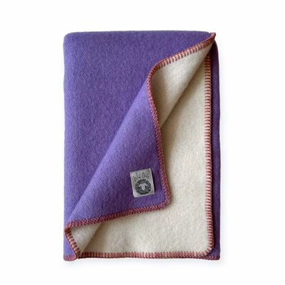 Plaids - Plaid couverture en laine, Rose Lilas - WOOL ONLY BY JOWOLLINA