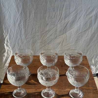 Accessoires à poser - 5 coupes à glace en verre motifs fruits vintage - OFFICE OBJETS