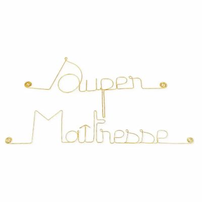 Autres décorations murales - Cadeau de fin d'année scolaire " Super Maîtresse " - Laiton - BIJOUX DE MUR