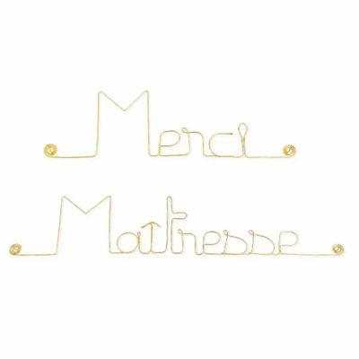 Other wall decoration - End of school year gift "Thank you teacher" - Brass - BIJOUX DE MUR