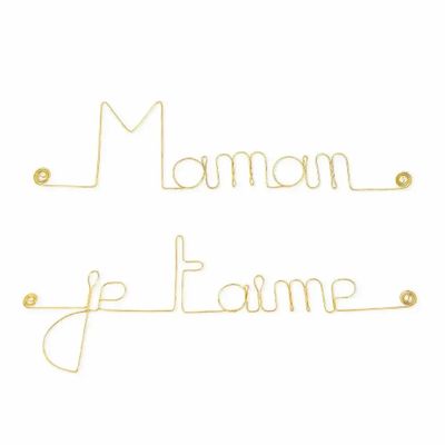 Other wall decoration - Mother's Day Gift "Mom I love you" - Gold-Plated Brass - BIJOUX DE MUR