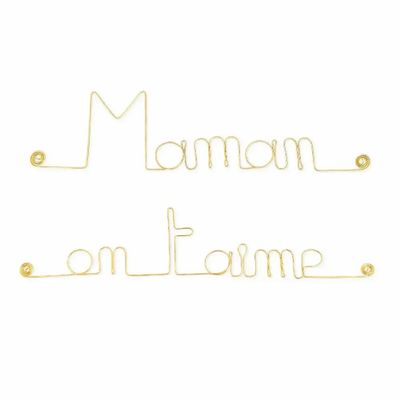 Other wall decoration - Mother's Day Gift "Mom we love you" - Gold Brass - BIJOUX DE MUR