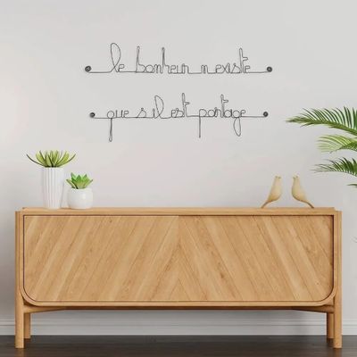 Other wall decoration - Quote "Happiness only exists if it is shared." - BIJOUX DE MUR