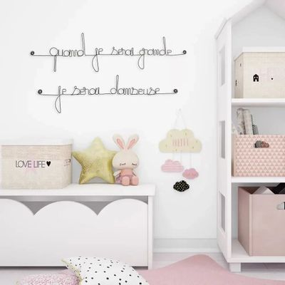 Autres décorations murales - Citation " Quand je serai grande, je serai danseuse " - BIJOUX DE MUR