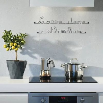 Other wall decoration - Quote in wire "Cooking with butter is..." - BIJOUX DE MUR