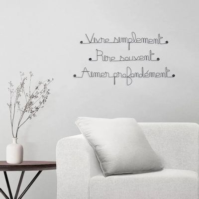 Other wall decoration - Wire quote "Live, laugh, love" - BIJOUX DE MUR