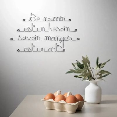 Other wall decoration - Wire quote on the art of eating - BIJOUX DE MUR