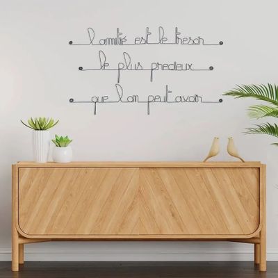 Autres décorations murales - Citation en métal sur l'Amitié - BIJOUX DE MUR
