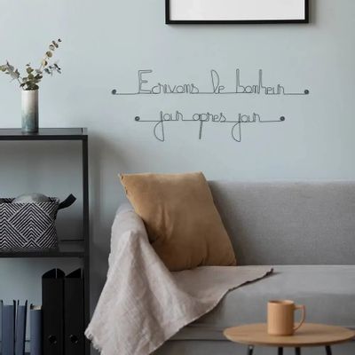 Other wall decoration - Wall Quote "Let's write happiness day after day" - BIJOUX DE MUR