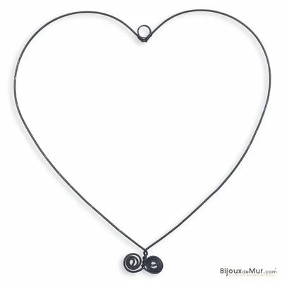 Other wall decoration - Wire wall decoration "Large Heart" - Wall jewelry - BIJOUX DE MUR