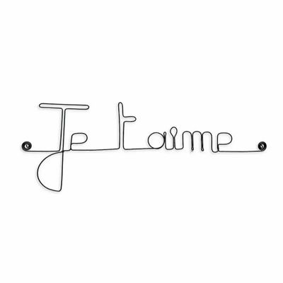 Autres décorations murales - Déco murale en fil de fer " Je t'aime " - Saint Valentin - BIJOUX DE MUR
