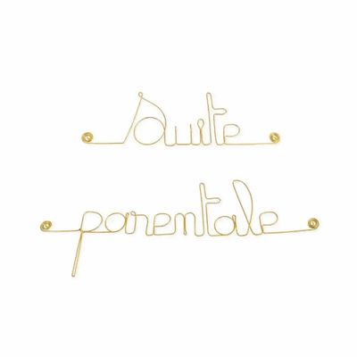 Autres décorations murales - Décoration Murale de porte en Laiton Doré " Suite parentale" - BIJOUX DE MUR