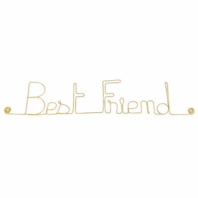 Other wall decoration - Gold Brass Wire Wall Decor - Best Friend - BIJOUX DE MUR
