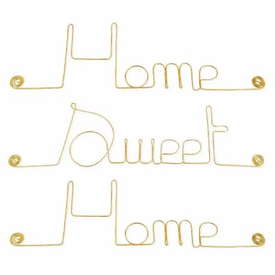 Other wall decoration - Décoration Murale en fil de Laiton Doré : "Home Sweet Home" - BIJOUX DE MUR