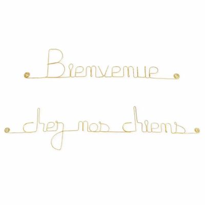 Other wall decoration - Welcome to our dogs gold-plated brass wall decoration - BIJOUX DE MUR