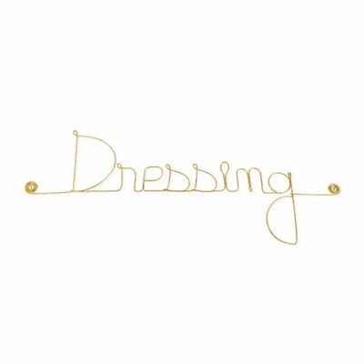 Autres décorations murales - Décoration Murale Laiton Doré - Plaque de porte "Dressing" - BIJOUX DE MUR