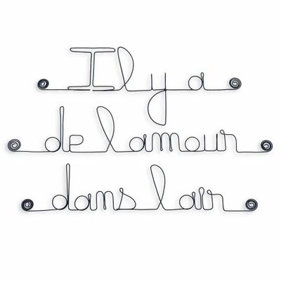 Other wall decoration - Wire writing "There is love in the air" - BIJOUX DE MUR