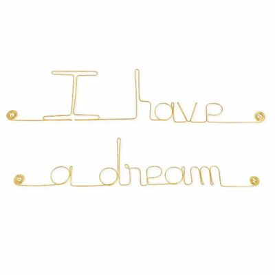 Other wall decoration - Gold Brass Wire Writing "I have a dream" - Decoration - BIJOUX DE MUR