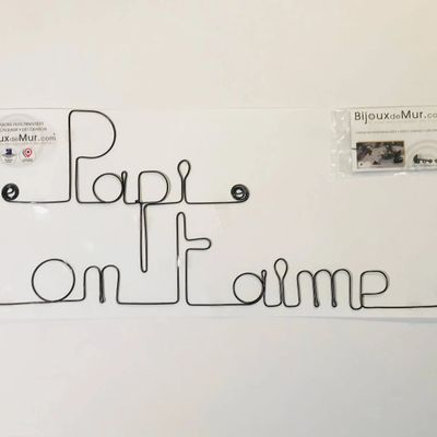 Other wall decoration - Grandfathers' Day "We love you Grandpa" - in Wire - BIJOUX DE MUR