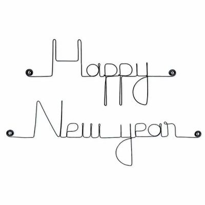 Other wall decoration - Happy New Year wire message - BIJOUX DE MUR